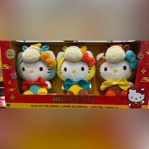 Hello Kitty Plush Year of the Horse set of 3 8" Plush Toys